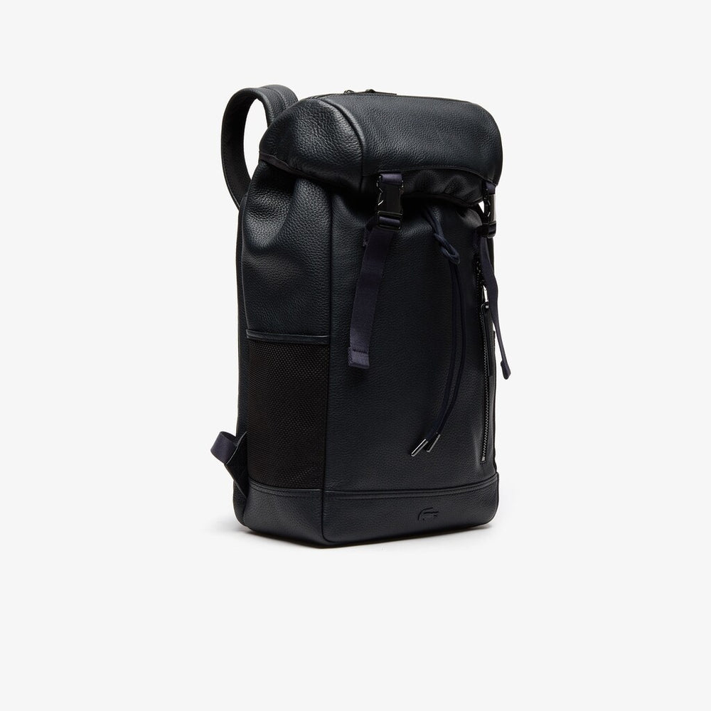 Altitude Grained Leather Flap Backpack | Lacoste Mens