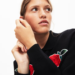 Wo  LIVE Rose-Embroidered Cropped Sweater | Lacoste Womens