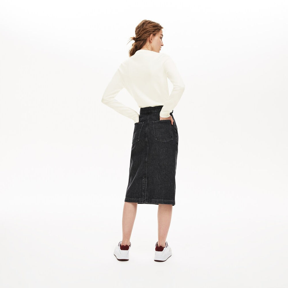Wo  Crewneck Checkerd-Logo Cotton Sweater | Lacoste Womens