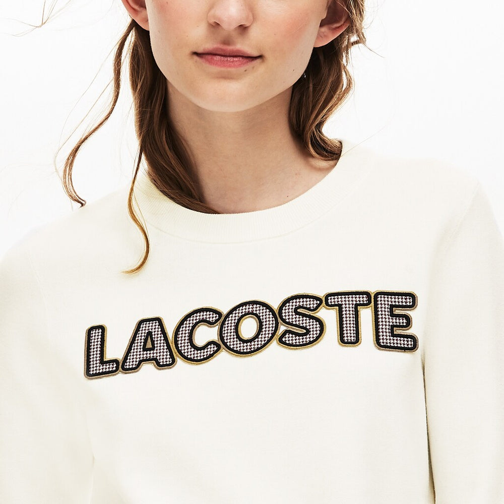 Wo  Crewneck Checkerd-Logo Cotton Sweater | Lacoste Womens