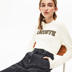 Wo  Crewneck Checkerd-Logo Cotton Sweater | Lacoste Womens