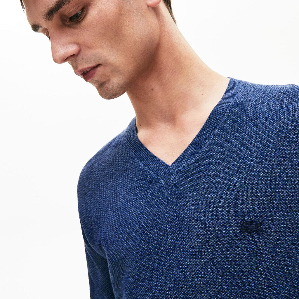 V-neck Cotton Piqué Sweater | Lacoste Mens