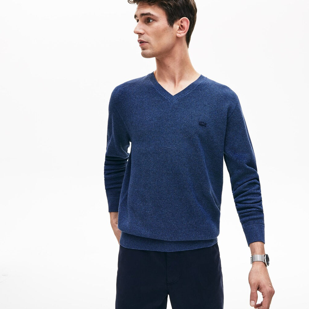 V-neck Cotton Piqué Sweater | Lacoste Mens