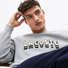 3D-Lettering Crewneck Cotton Blend Sweater | Lacoste Mens