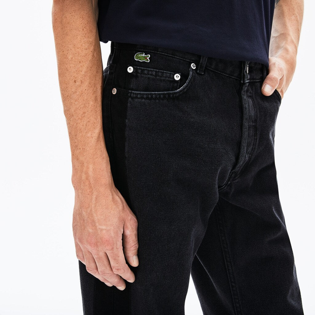 LIVE Straight Cut 5-Pocket Cotton Jeans | Lacoste Mens