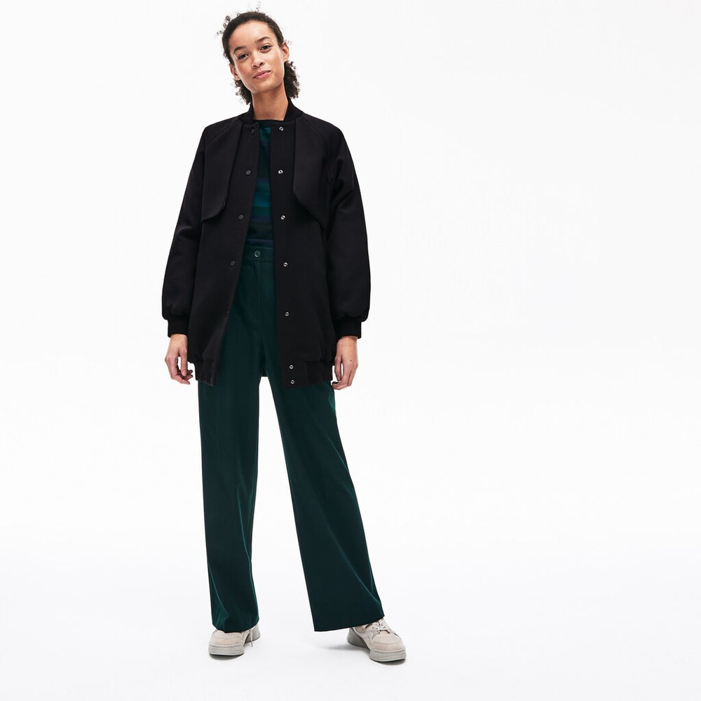 Wo  Quilted Lining Long Wool Crepe Bomber Jacket | Lacoste Womens