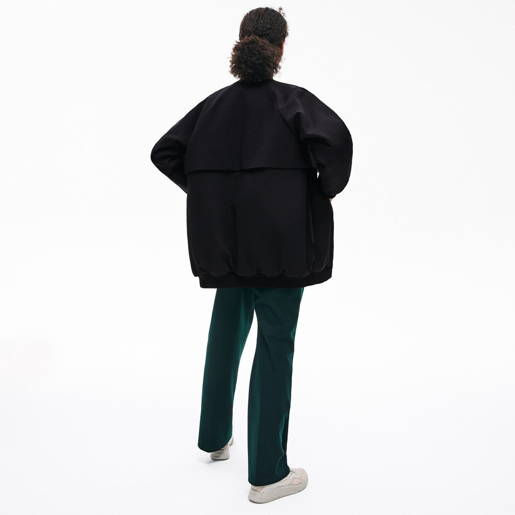 Wo  Quilted Lining Long Wool Crepe Bomber Jacket | Lacoste Womens