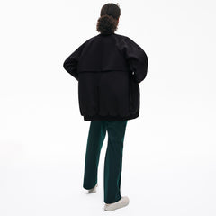 Wo  Quilted Lining Long Wool Crepe Bomber Jacket | Lacoste Womens