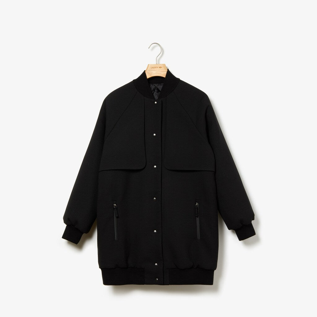 Wo  Quilted Lining Long Wool Crepe Bomber Jacket | Lacoste Womens