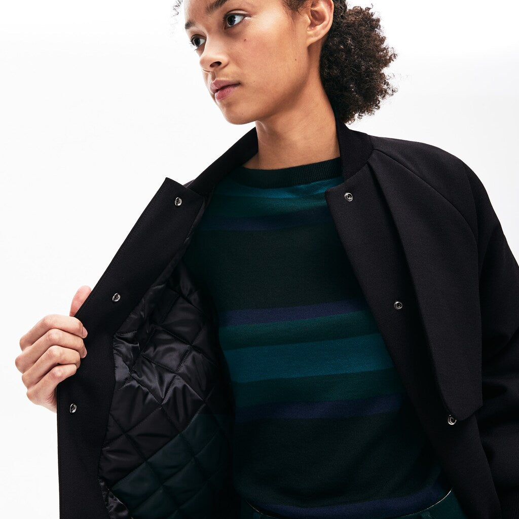 Wo  Quilted Lining Long Wool Crepe Bomber Jacket | Lacoste Womens