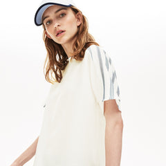 Wo  Striped Panel Lightweight Canvas T-shirt | Lacoste Womens