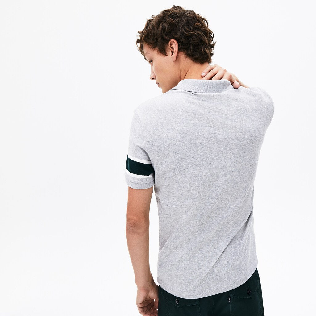 Slim Fit Striped-Sleeve Stretch Cotton Piqué Polo Shirt | Lacoste Mens