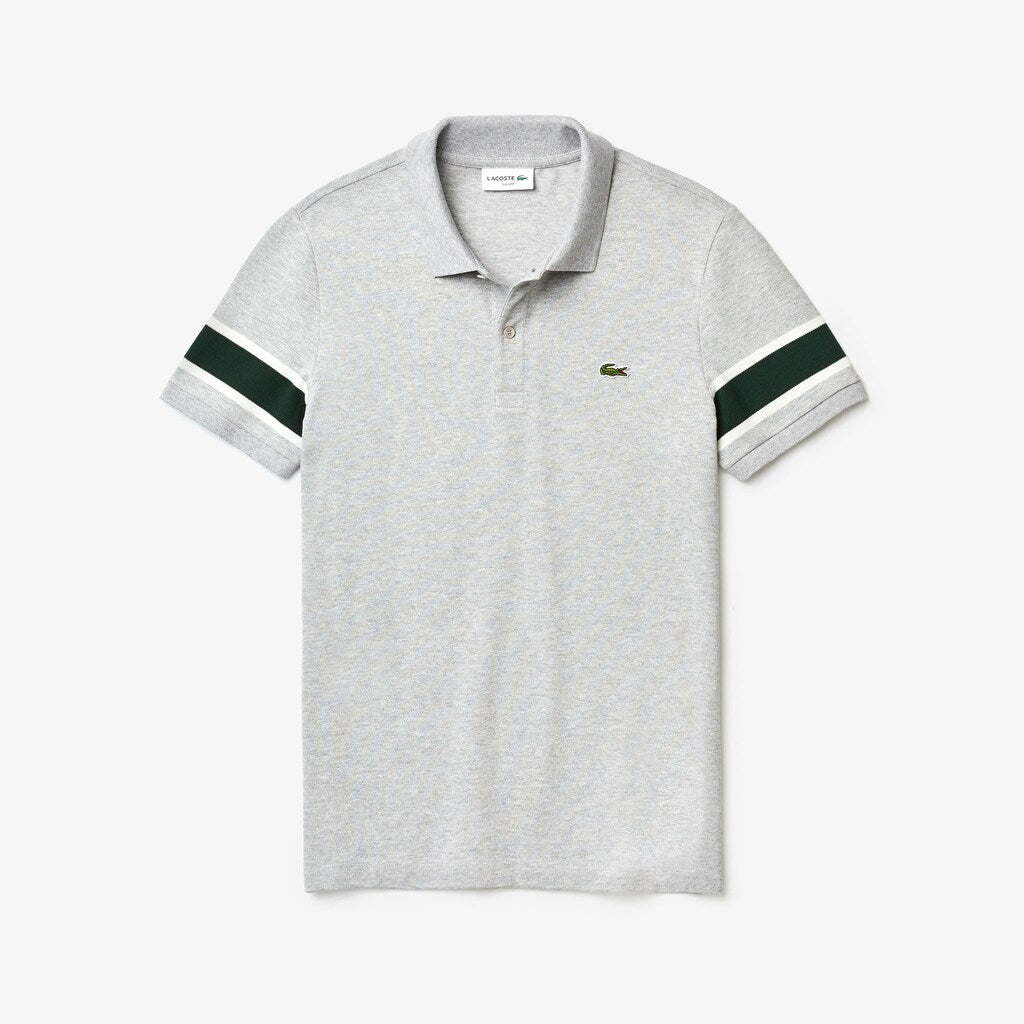 Slim Fit Striped-Sleeve Stretch Cotton Piqué Polo Shirt | Lacoste Mens