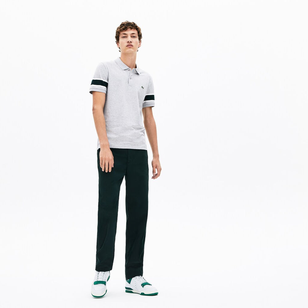 Slim Fit Striped-Sleeve Stretch Cotton Piqué Polo Shirt | Lacoste Mens