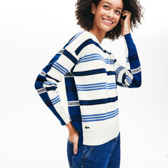 Wo  Crewneck Striped Piqué And Jersey Sweater | Lacoste Womens