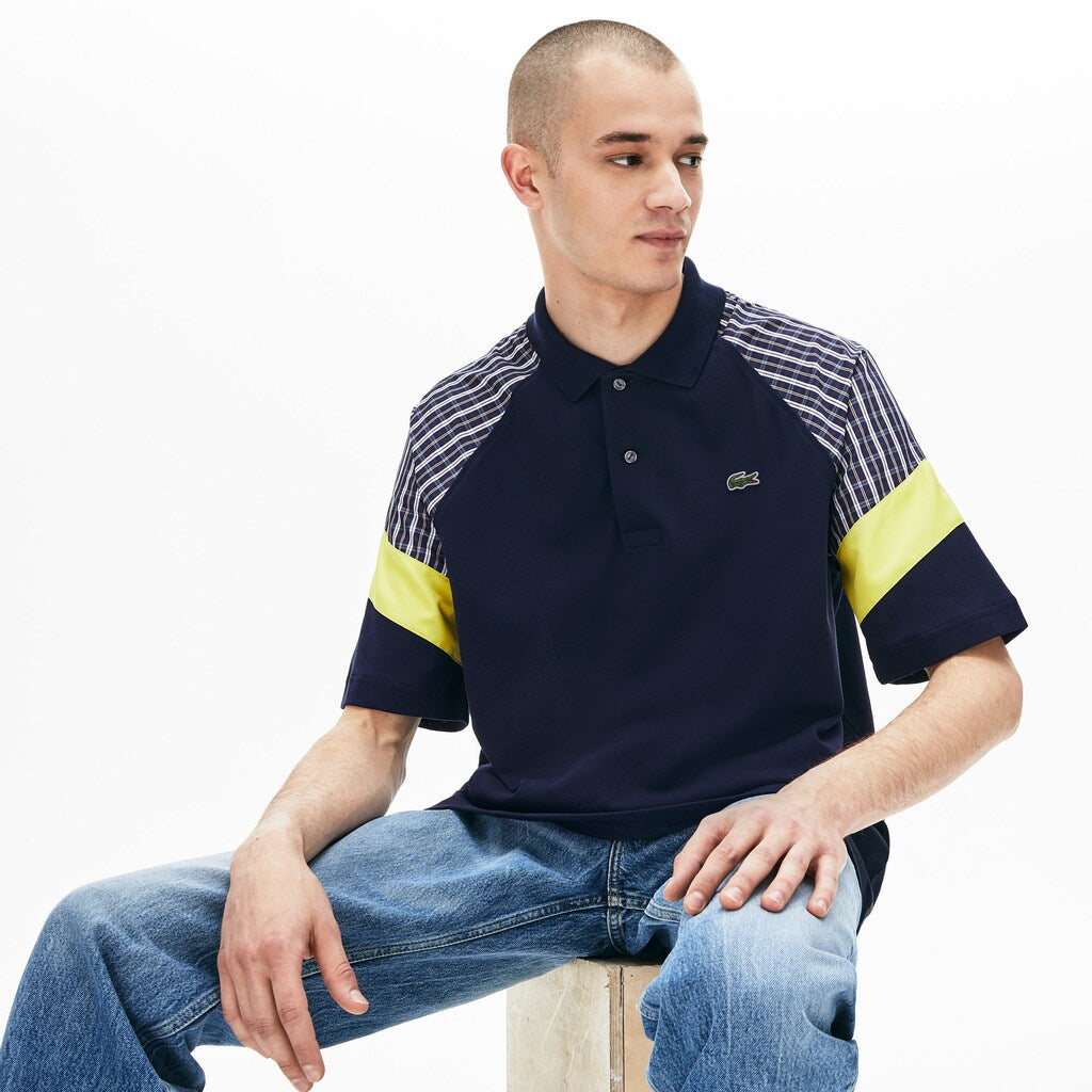 LIVE Loose Fit Patchwork Petit Piqué Polo | Lacoste Mens