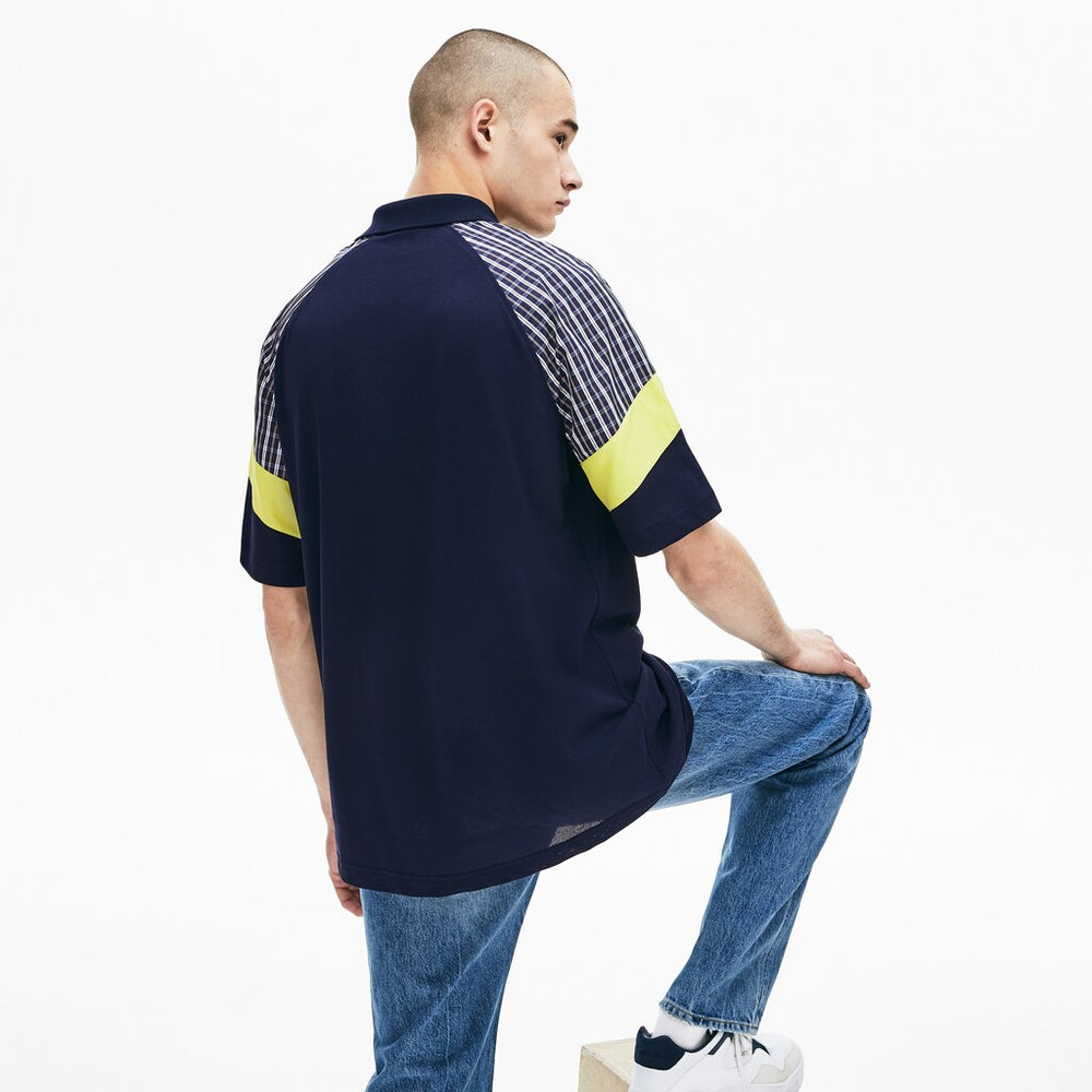 LIVE Loose Fit Patchwork Petit Piqué Polo | Lacoste Mens