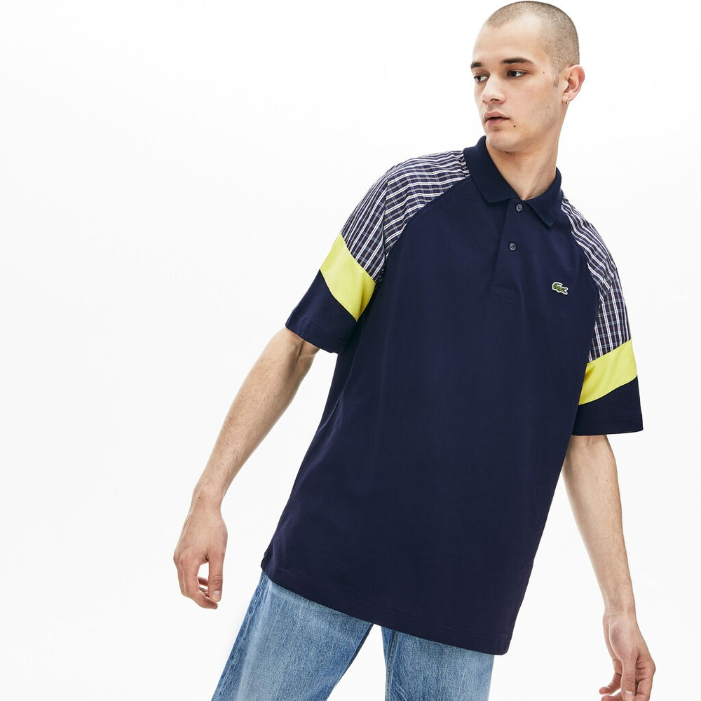 LIVE Loose Fit Patchwork Petit Piqué Polo | Lacoste Mens