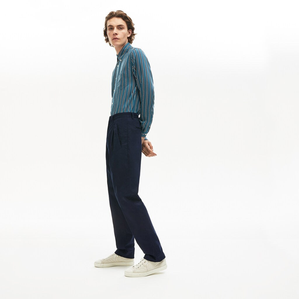 Pleat-Front Twill Chinos | Lacoste Mens