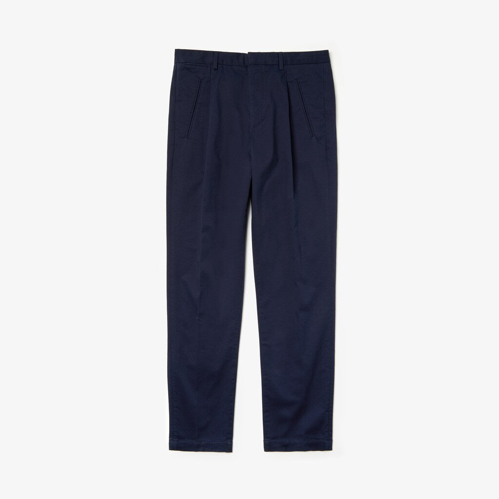 Pleat-Front Twill Chinos | Lacoste Mens
