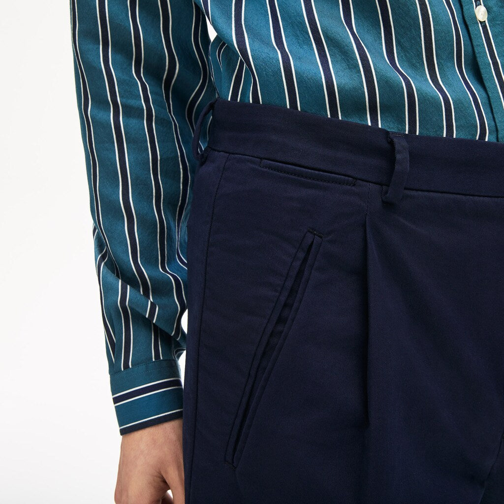 Pleat-Front Twill Chinos | Lacoste Mens