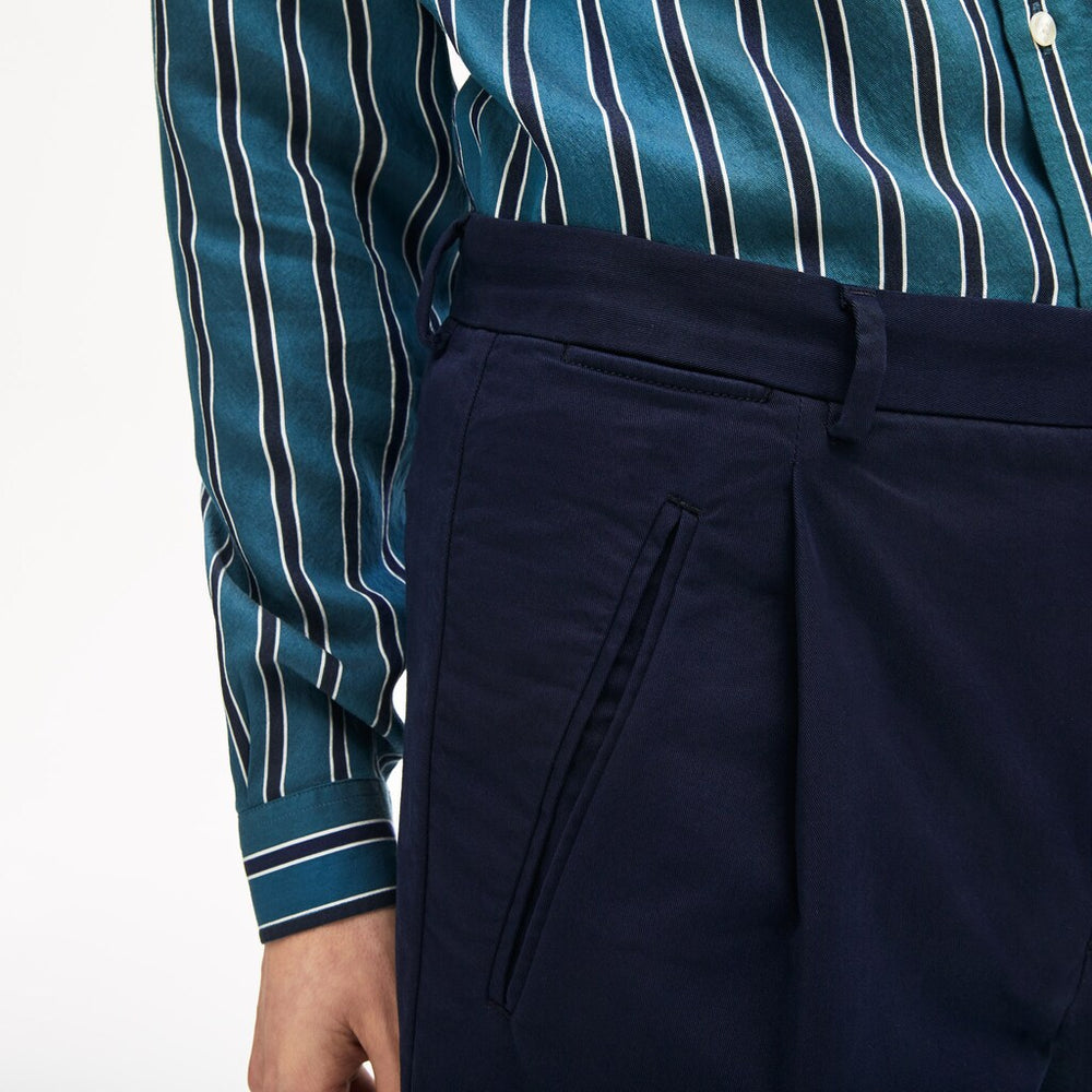 Pleat-Front Twill Chinos | Lacoste Mens