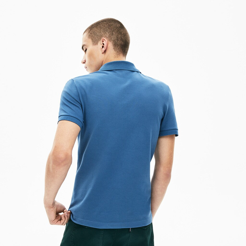 Slim Fit Checkered-Placket Stretch Cotton Piqué Polo | Lacoste Mens