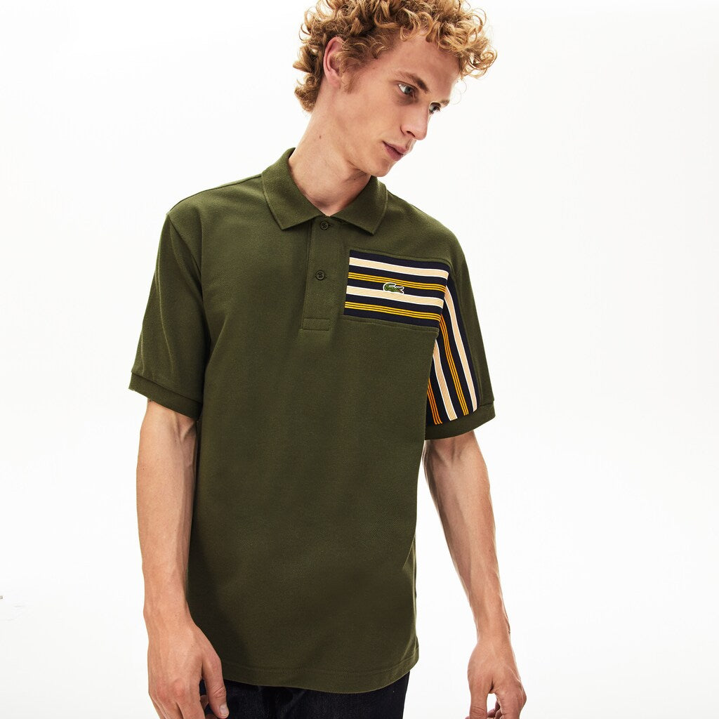 L.12.12 Off-Center Stripe Cotton Piqué Polo | Lacoste Mens