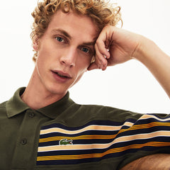 L.12.12 Off-Center Stripe Cotton Piqué Polo | Lacoste Mens
