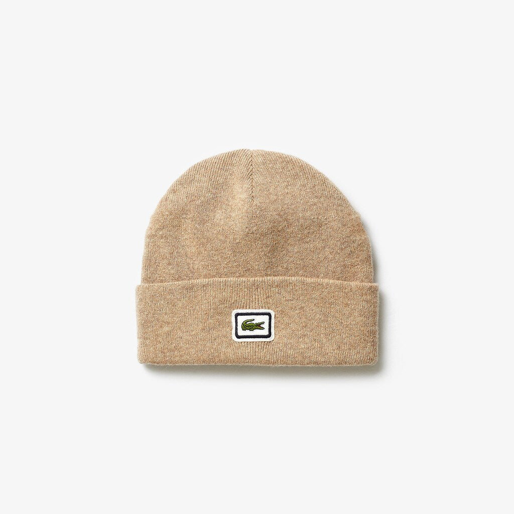 Badge Thick Wool Blend Beanie | Lacoste Mens