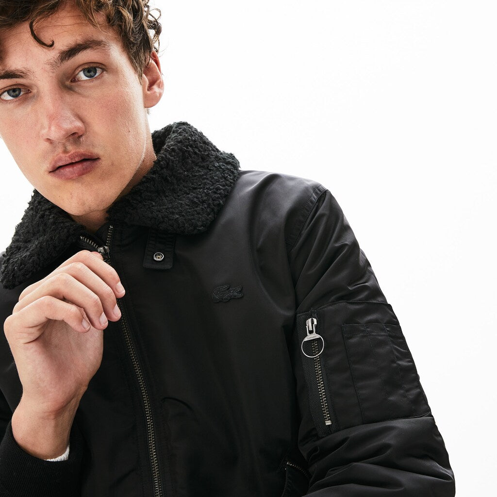 Sherpa Collar Padded Bomber Jacket | Lacoste Mens