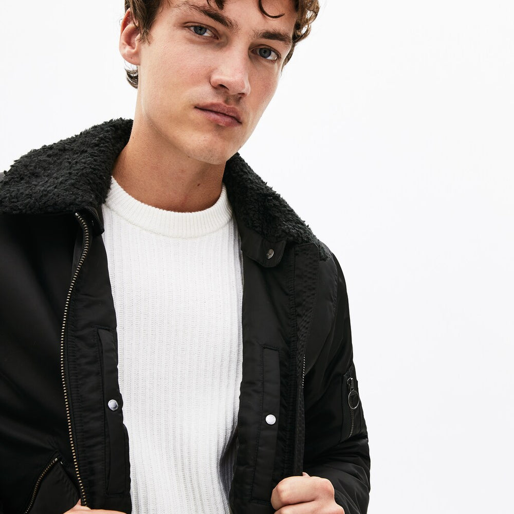 Sherpa Collar Padded Bomber Jacket | Lacoste Mens