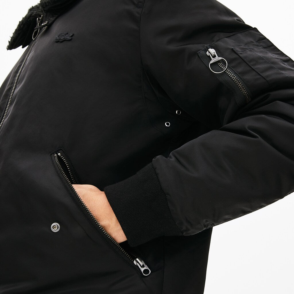Sherpa Collar Padded Bomber Jacket | Lacoste Mens