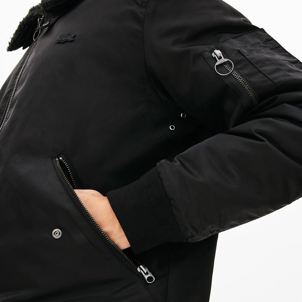 Sherpa Collar Padded Bomber Jacket | Lacoste Mens