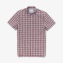 Short Sleeve Plaid Poplin Shirt | Lacoste Mens