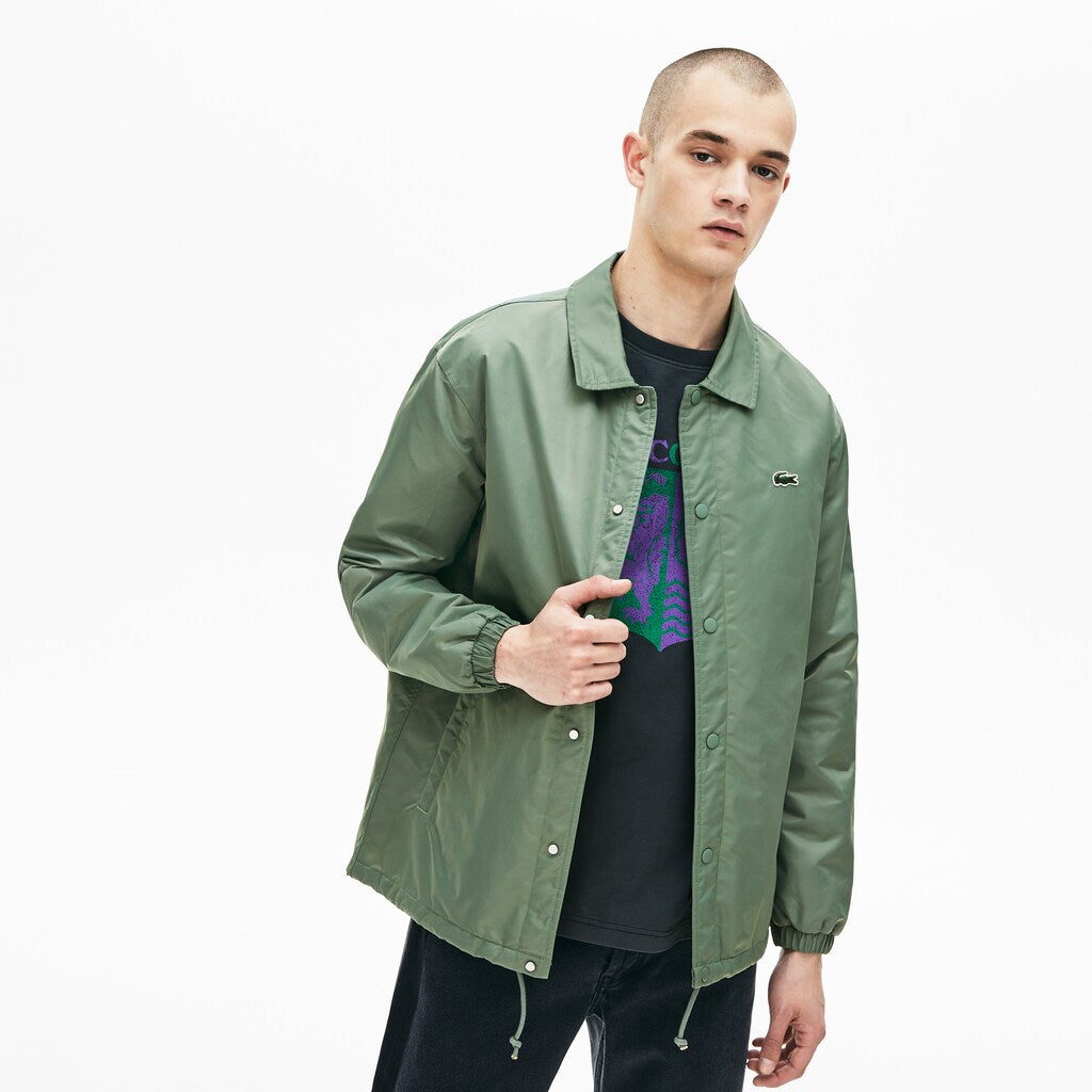 LIVE Buttoned Embroidered Coach Jacket | Lacoste Mens