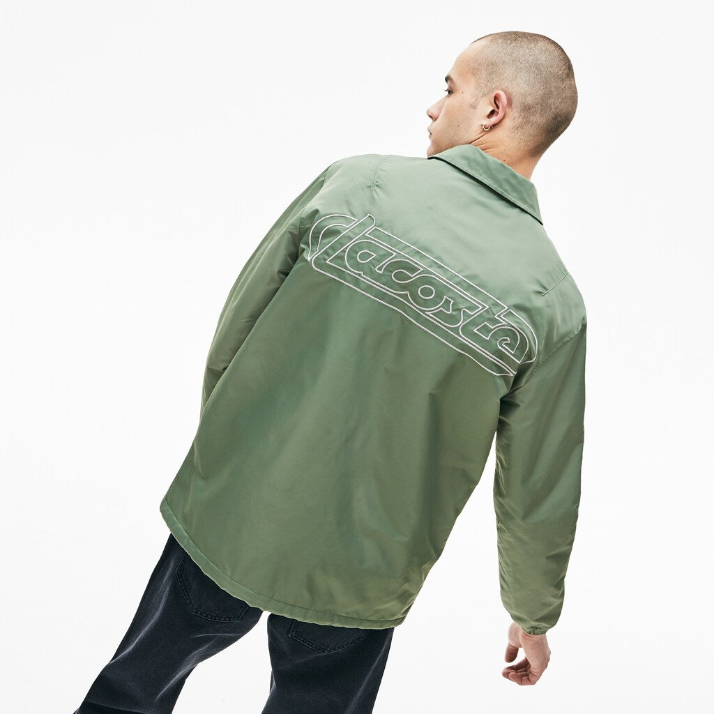 LIVE Buttoned Embroidered Coach Jacket | Lacoste Mens