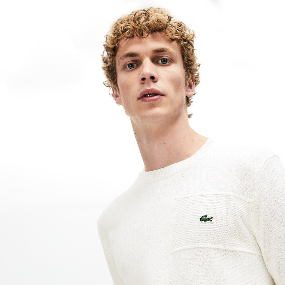 Crewneck Texturized Cotton Sweater | Lacoste Mens