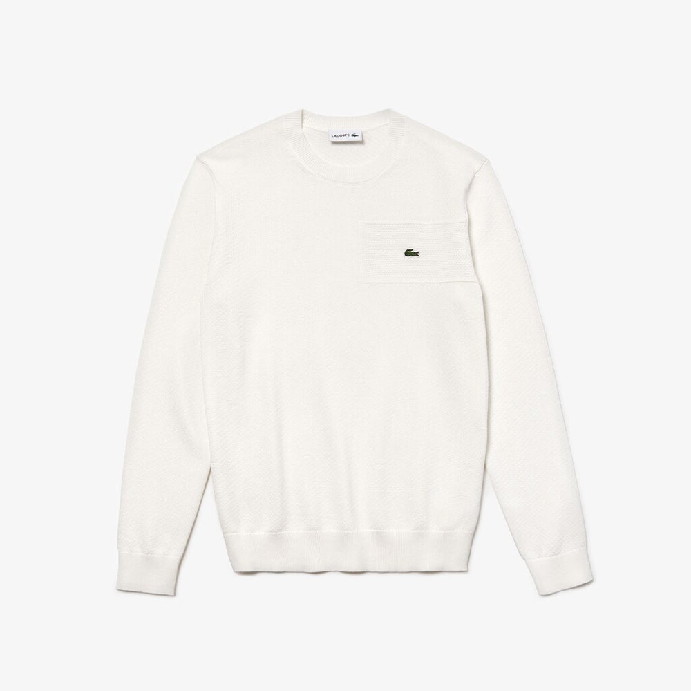 Crewneck Texturized Cotton Sweater | Lacoste Mens