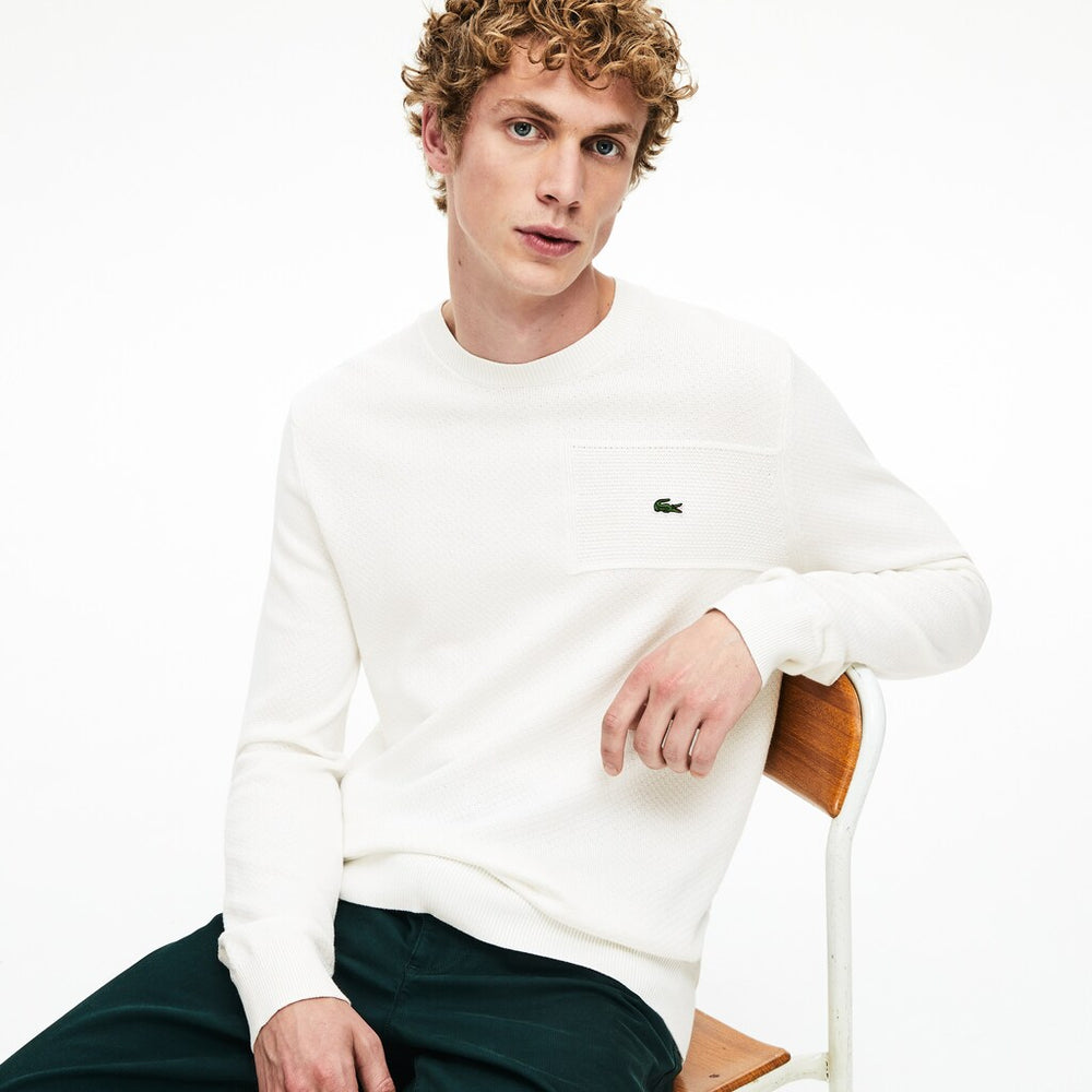 Crewneck Texturized Cotton Sweater | Lacoste Mens