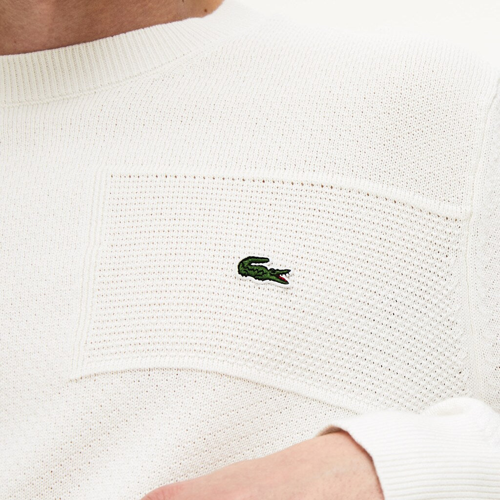 Crewneck Texturized Cotton Sweater | Lacoste Mens