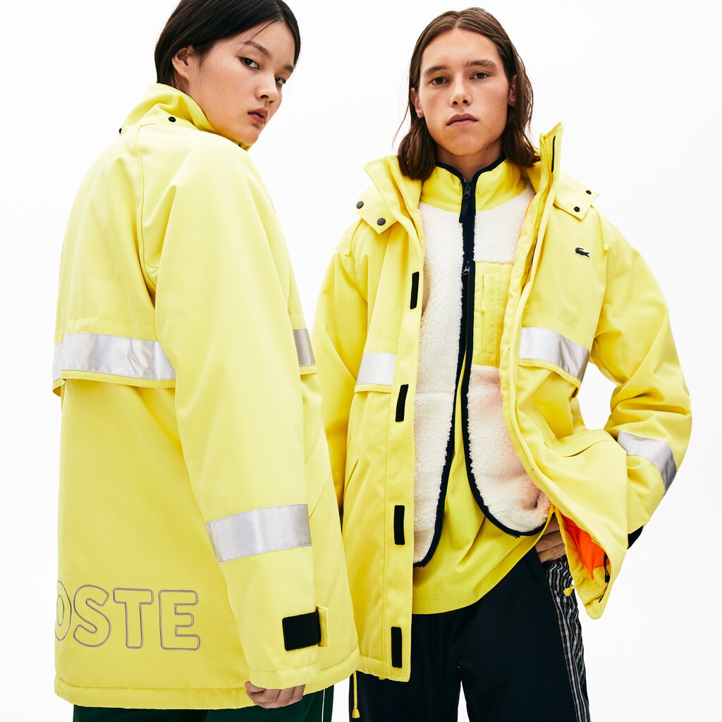 Unisex LIVE Reflective-Stripe Canvas Parka | Lacoste Mens