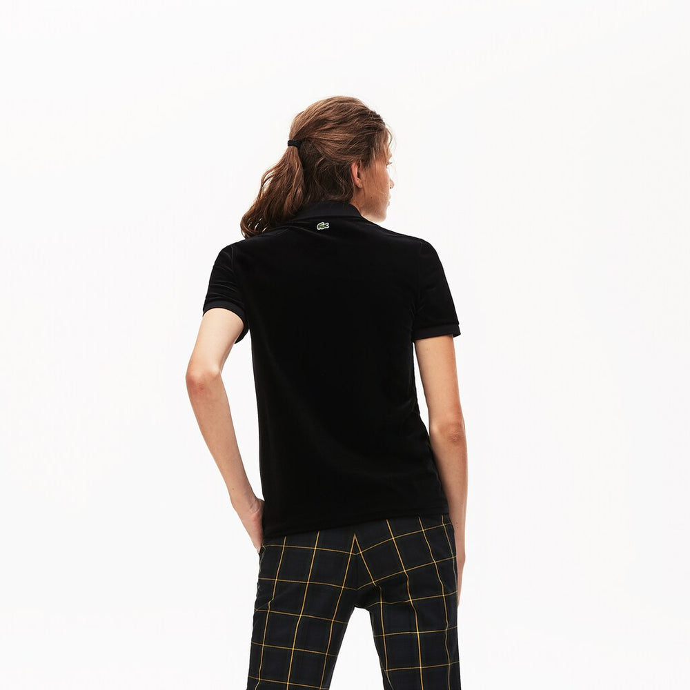 Wo  LIVE Slim Fit Golden Signature Velvet Polo Shirt | Lacoste Womens