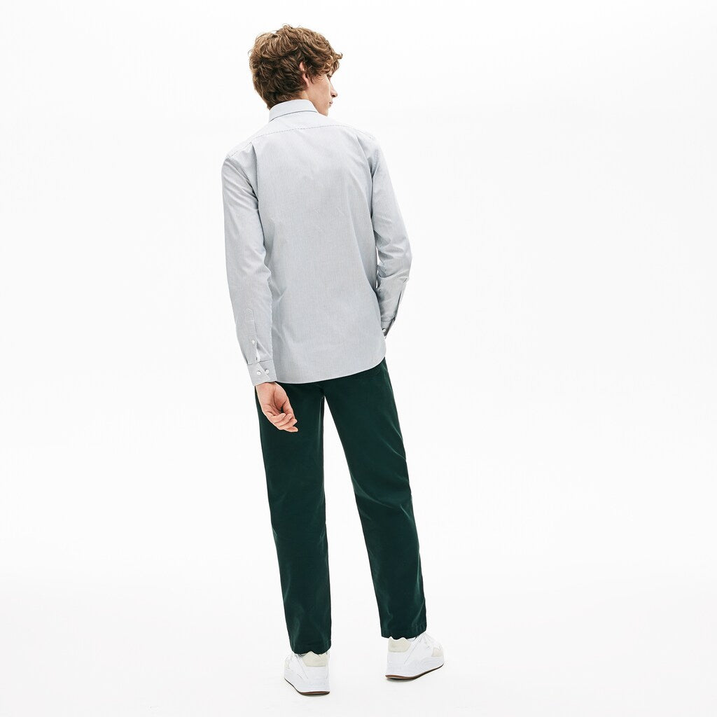 Loose Fit Textured Stretch Cotton Chinos | Lacoste Mens