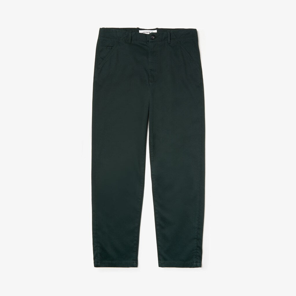 Loose Fit Textured Stretch Cotton Chinos | Lacoste Mens