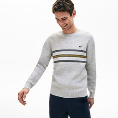 Crewneck Striped Texturized Piqué Sweater | Lacoste Mens