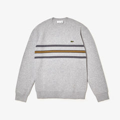 Crewneck Striped Texturized Piqué Sweater | Lacoste Mens