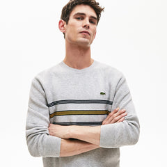 Crewneck Striped Texturized Piqué Sweater | Lacoste Mens