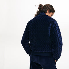Wo  Chevron-Stitch Velour Cropped Varsity Jacket | Lacoste Womens