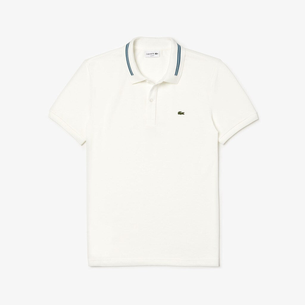 Slim Fit Stripe-Accented Cotton Piqué Polo | Lacoste Mens